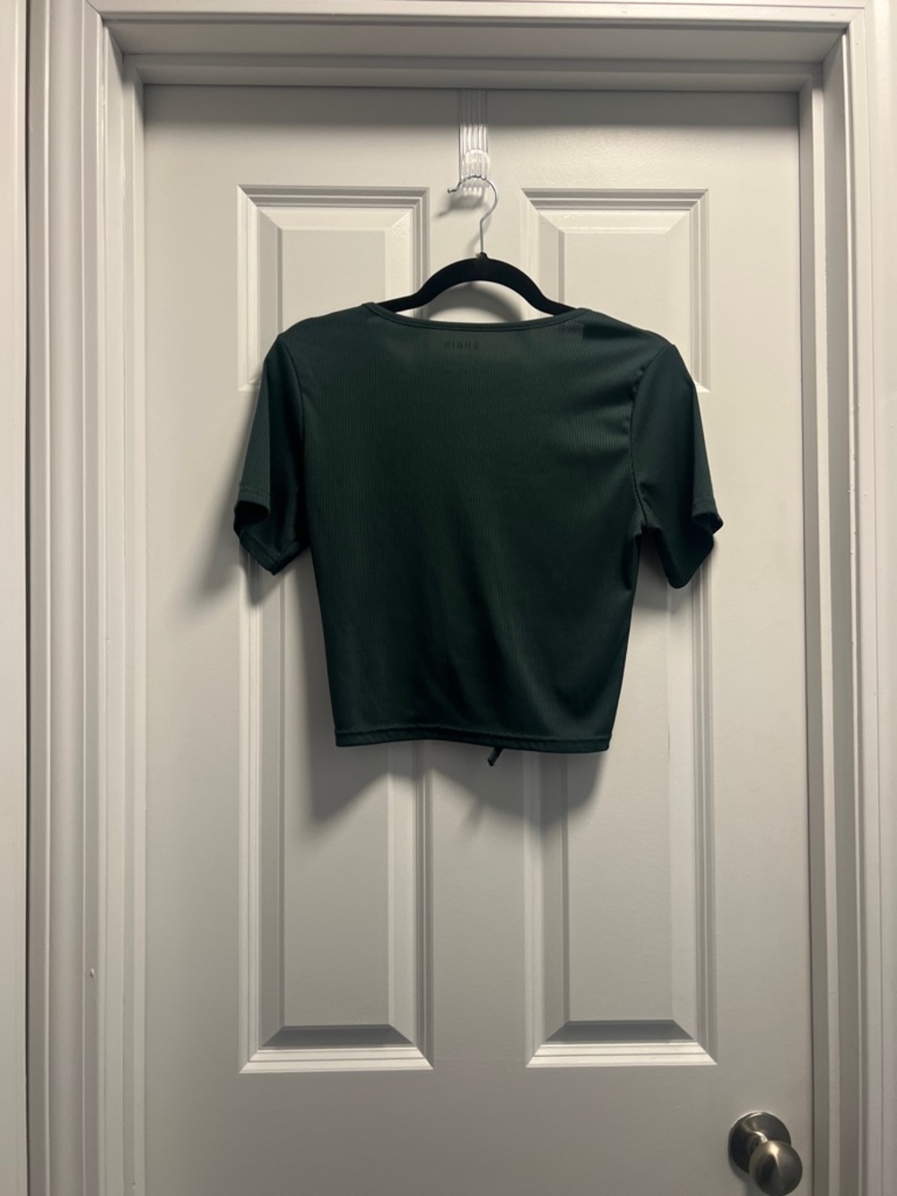 SHEIN Dark Teal Ruched V-Neck Crop Top - Picture 4 of 4